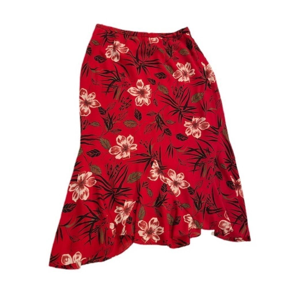 Vintage Pendleton Floral Print Midi Skirt